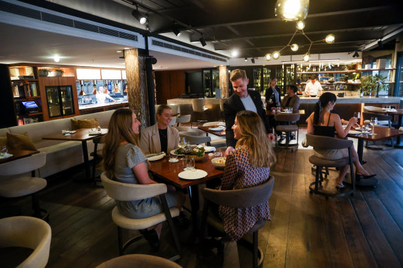 The dining room still shows signs of its industrial heritage as a working pier.