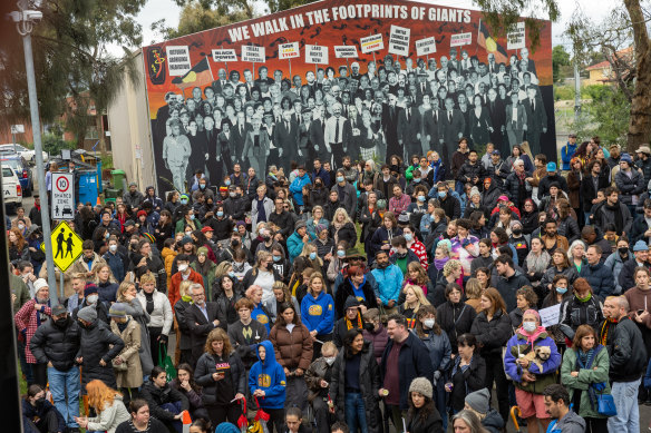 Thousands gathered at the vigil for Cassius Turvey in Melbourne.