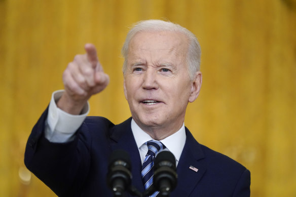 US president Joe Biden delivers his first remarks since Russia’s full scale invasion of Ukraine