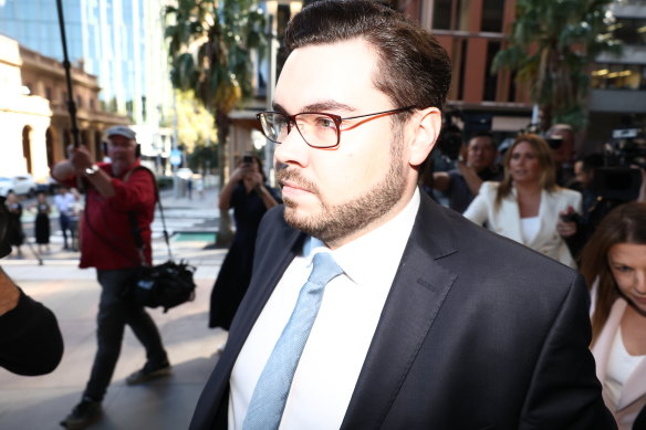 Bruce Lehrmann outside the Federal Court in Sydney last April.