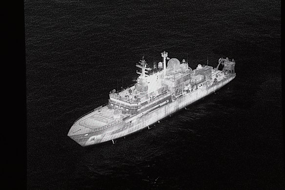 An image of the Russian spy ship Yantar which is operating off the northern coast of Scotland.