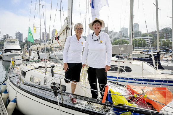 Currawong skippers Kathy Veel (left) and Bridget Canham. 