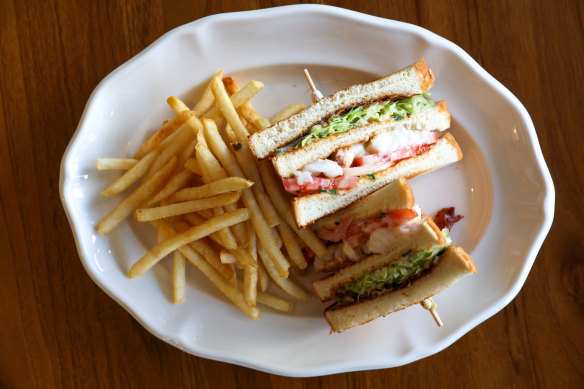 Moreton Bay bug club sandwich.