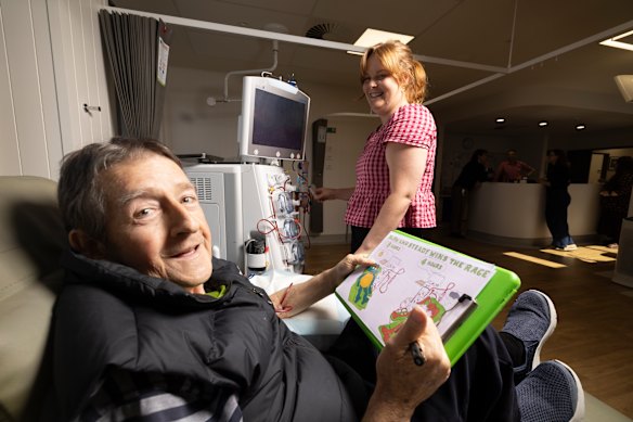 Drawing attention: Lymer with dialysis clinical nurse specialist Lucy Stevens.