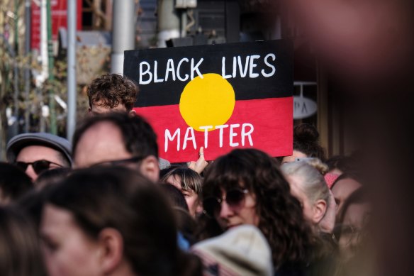 People marched to the Coroners Court in support of Tanya Day.