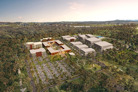 Aerial view of the studio complex boasting 10 purpose-built studios and Australia’s largest water tank.