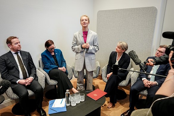 Navanly’s widow, Yulia Navalnaya, speaks on the sidelines of this week’s Munich Security Conference.