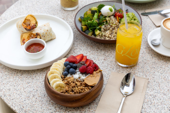 A vegan-friendly acai bowl (front).