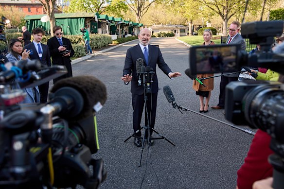 Commerce Secretary Howard Lutnick outside the White House on Wednesday.