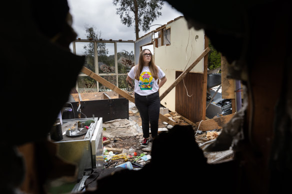 Willow Swaneveld, 21, is still dealing with the emotional effects of the October 2021 storm that destroyed her home.