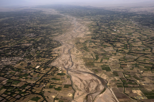 An aerial view of the outskirts of Herat, Afghanistan in June.