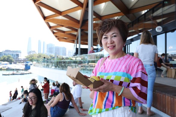 First-time visitor Amanda Saw enjoyed the view from the new fish market, but she otherwise felt underwhelmed.