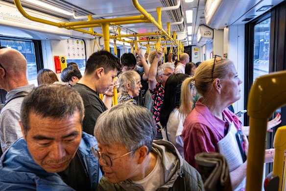 The Route 96 streetcar consistently serves more than one million passengers each month. 