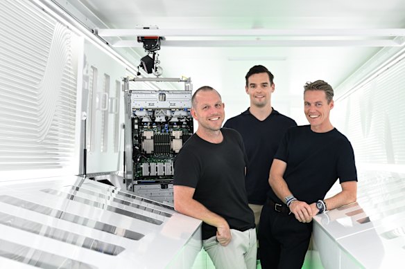 Firmus Technologies founders Jonathan Levee, Tim Rosenfield and Oliver Curtis.