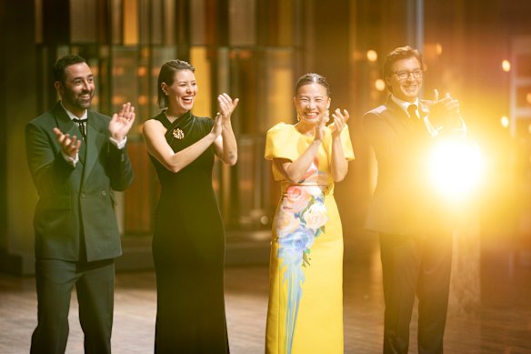 Novelli (right) with fellow MasterChef Australia judges Andy Allen, Sofia Levin (second left) and Poh Ling Yeow.