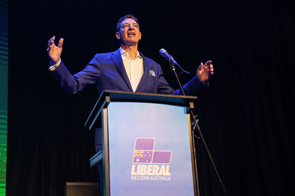 Basil Zempilas at the WA Liberal Party Campaign launch at The Royale theatre, Northbridge.