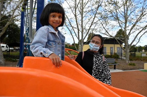 Nandita and her daughter Sanskripti also hope students return to school soon.