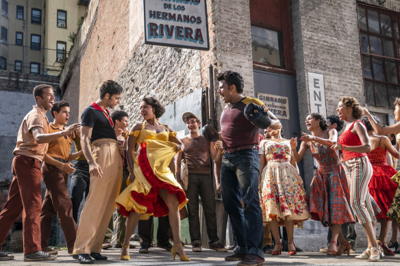 Ariana DeBose as Anita and David Alvarez as Bernardo in West Side Story.