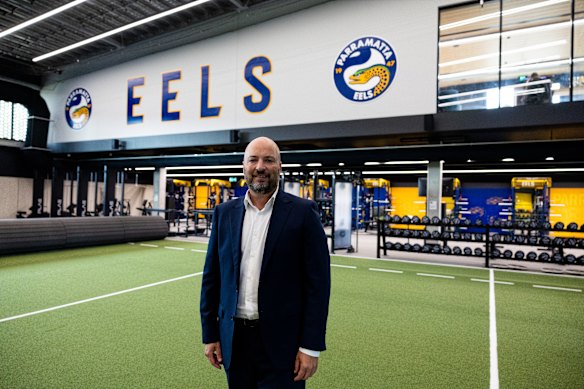 Parramatta CEO Jim Sarantinos at the club’s new $70million centre of excellence at Kellyville last month. 