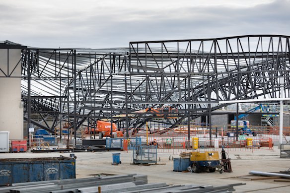 The site of the Kew Recreation Centre construction collapse on October 20, 2022.