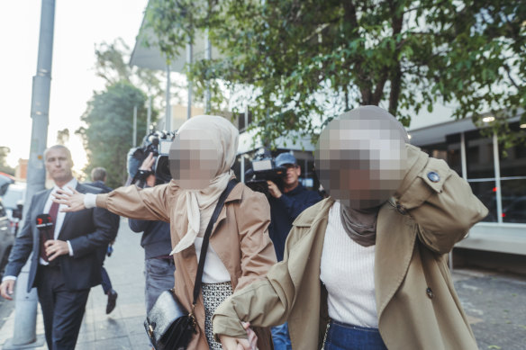 Supporters of teenagers arrested in the raids leave Parramatta Children’s Court on Thursday.