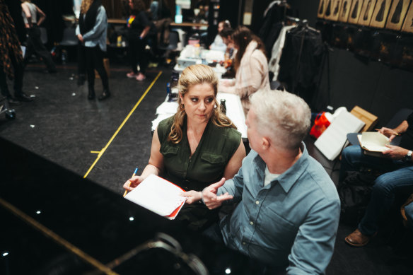 Julie Lea Goodwin in rehearsals with musical director Francis Greep.