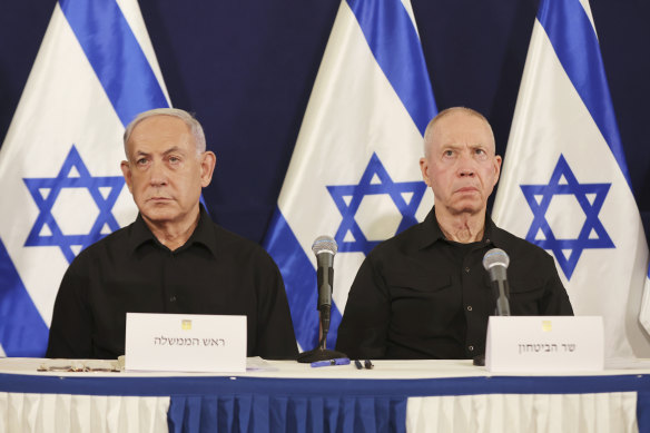 Israeli Prime Minister Benjamin Netanyahu (left) and former defence minister Yoav Gallant.