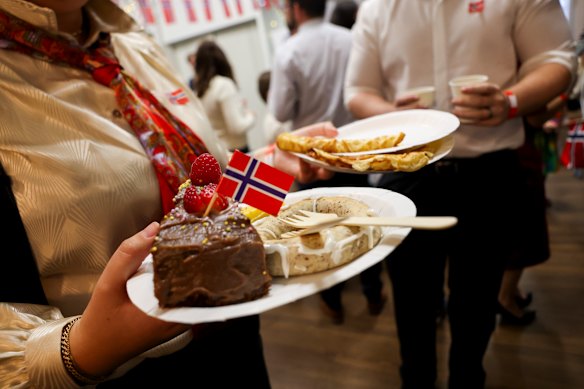 Traditional Norwegian food at the event.