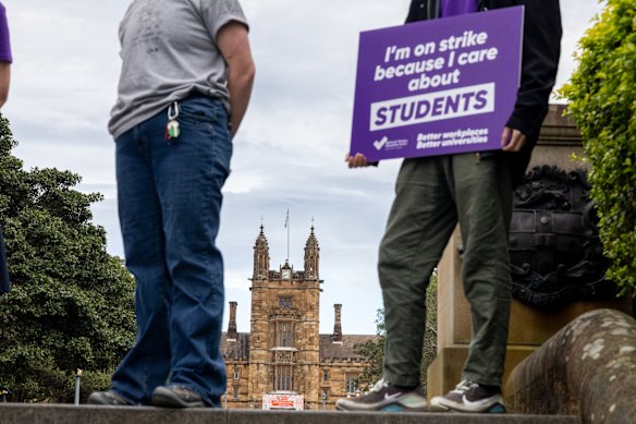 The strike resulted in most classes taught online on Wednesday.
