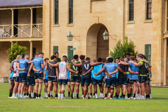 The Wallabies in Sydney last week before departing for France.