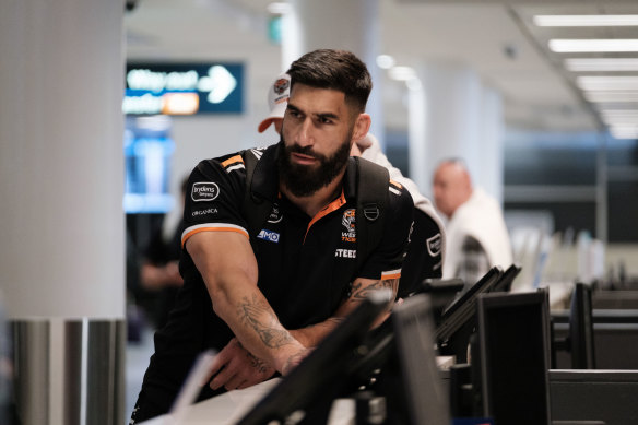 Wests Tigers leader James Tamou was a shattered man when returning to Sydney.