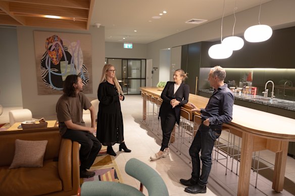 Architect Anthony St John Parsons, Indi operations director Courtney Raven, Woods Bagot associate principal Kate Dickinson and Bates Smart managing director Philip Vivian.