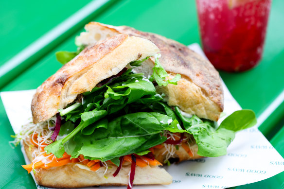 Good Ways has thought deeply about sandwich architecture and ingredient ratios with their salad sandwich. 