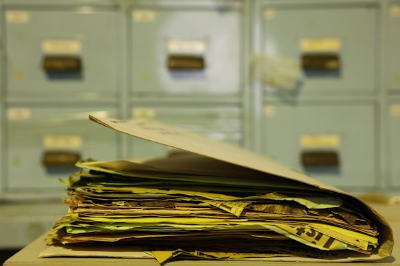 A clippings file at the warehouse. Before digital archives, these files acted as vital research tools for journalists to track history, monitor media coverage and preserve information.