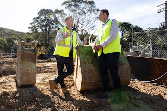 LGI chief executive Jarryd Doran and WAMC chief executive Peter Graham at the Belrose site.