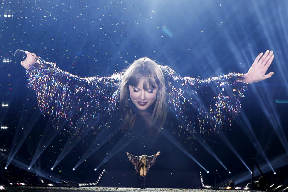 Taylor Swift on stage in Toronto last month.