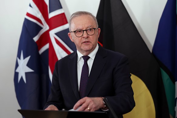 Prime Minister Anthony Albanese speaks in New York.