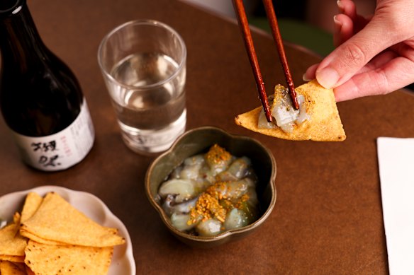 Octopus wasabi salad.