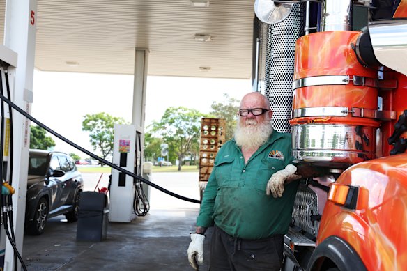 NSW resident Chris Gibbs filling up his truck with diesel this week.