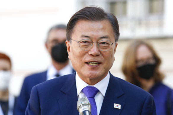 South Korea’s President Moon Jae-in will visit Australia on Sunday. 
