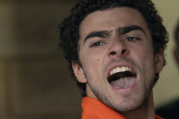 Suspect Luigi Mangione is taken into court in Pennsylvania on Tuesday.