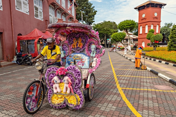 A pimped-out rickshaw in Melaka.