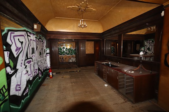 Some of the Paragon’s walls are now covered in graffiti. 