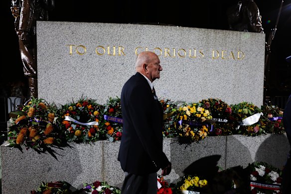 The dawn service at the Cenotaph in Martin Place.