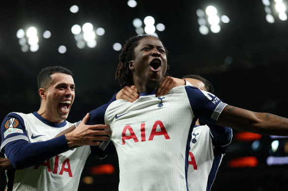 Damola Ajayi celebrates.