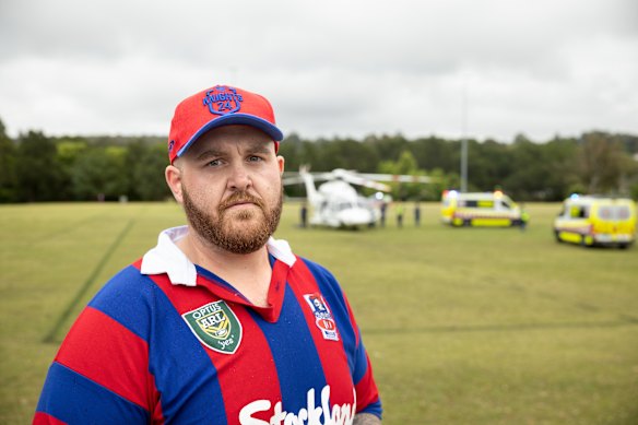 Jed Partridge at Upper Reserve in Wallsend after the crash on Wallsend. 