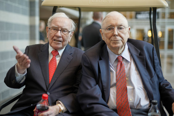 Berkshire Hathaway chairman Warren Buffett with long-time business partner Charlie Munger.