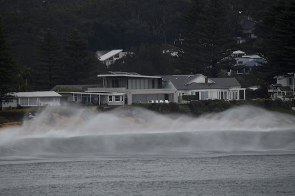 Large and powerful surf at Terrigal Beach on the Central Coast.
