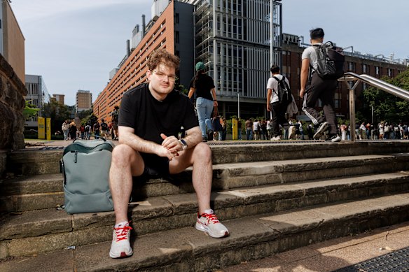 UNSW student Angus Thompson pictured on campus.