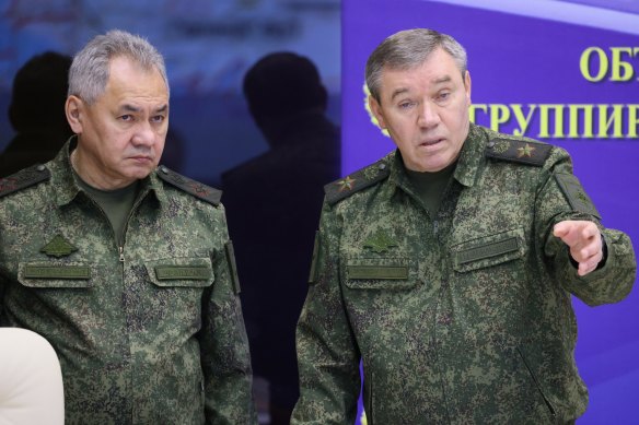 Defence Minister Sergei Shoigu and Chief of the Russian General Staff Valery Gerasimov.